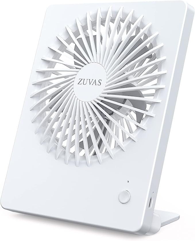 Zuvas Desk Fan Battery Operated Fan Rechargeable 180°Tilt Folding Personal Fan Ultra Quiet Small... | Amazon (US)
