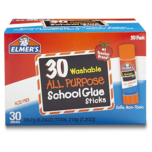 Elmer's All Purpose School Glue Sticks, Washable, 7 Gram, 30 Count | Amazon (US)