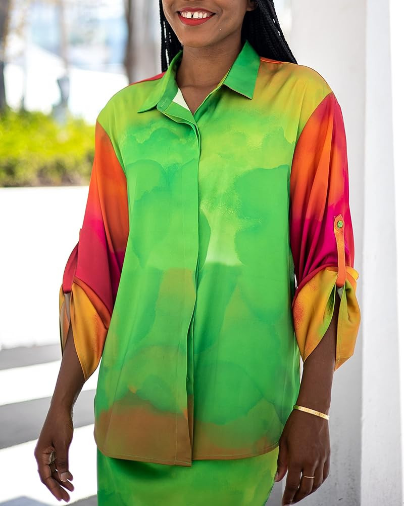 The Drop Women's Ombre Print Long Sleeve Shirt by @monroesteele | Amazon (US)
