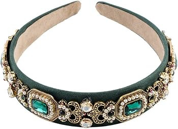 Simulated Pearl Bead Vintage Crystal Headbands for Women Fashion Rhinestone Flower Leaf Alloy Met... | Amazon (US)