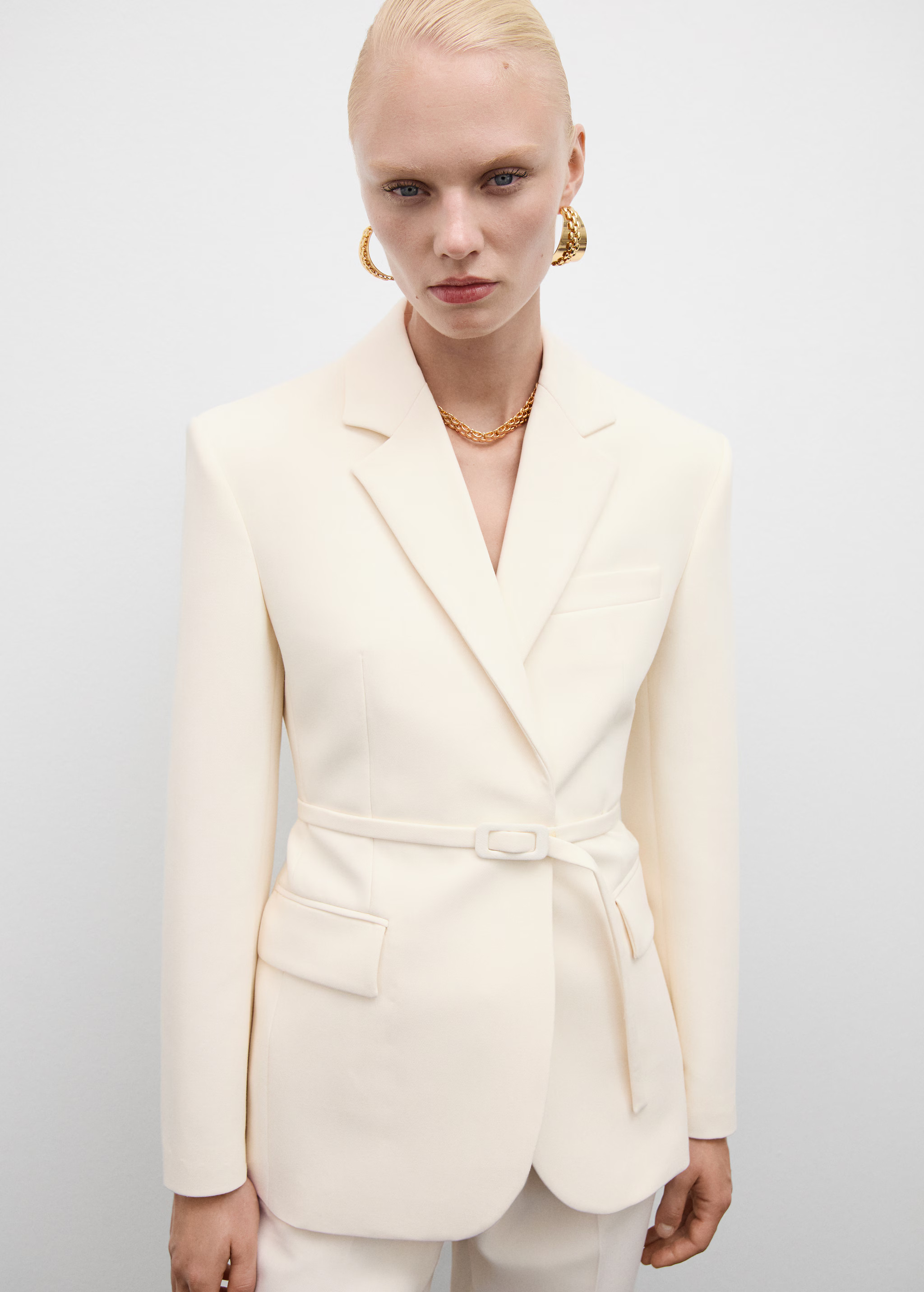 Colbert met ceintuur - Dames | MANGO Nederland | MANGO (NL)