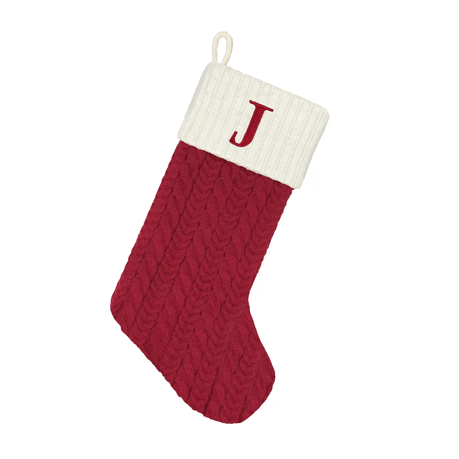 St. Nicholas Square® Cable Knit Monogram Stocking | Kohl's