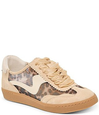 Dolce Vita Notice Mesh Leopard Suede Retro Sneakers - 9.5 | Dillard's