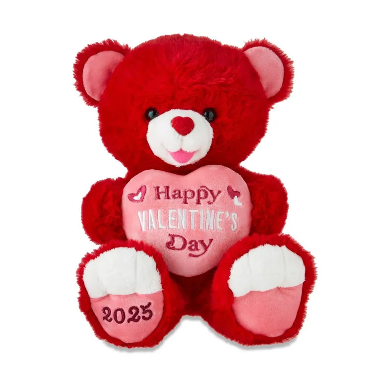 Valentine's Day 2025 Sweetheart Teddy Plush, Red, by Way To Celebrate | Walmart (US)