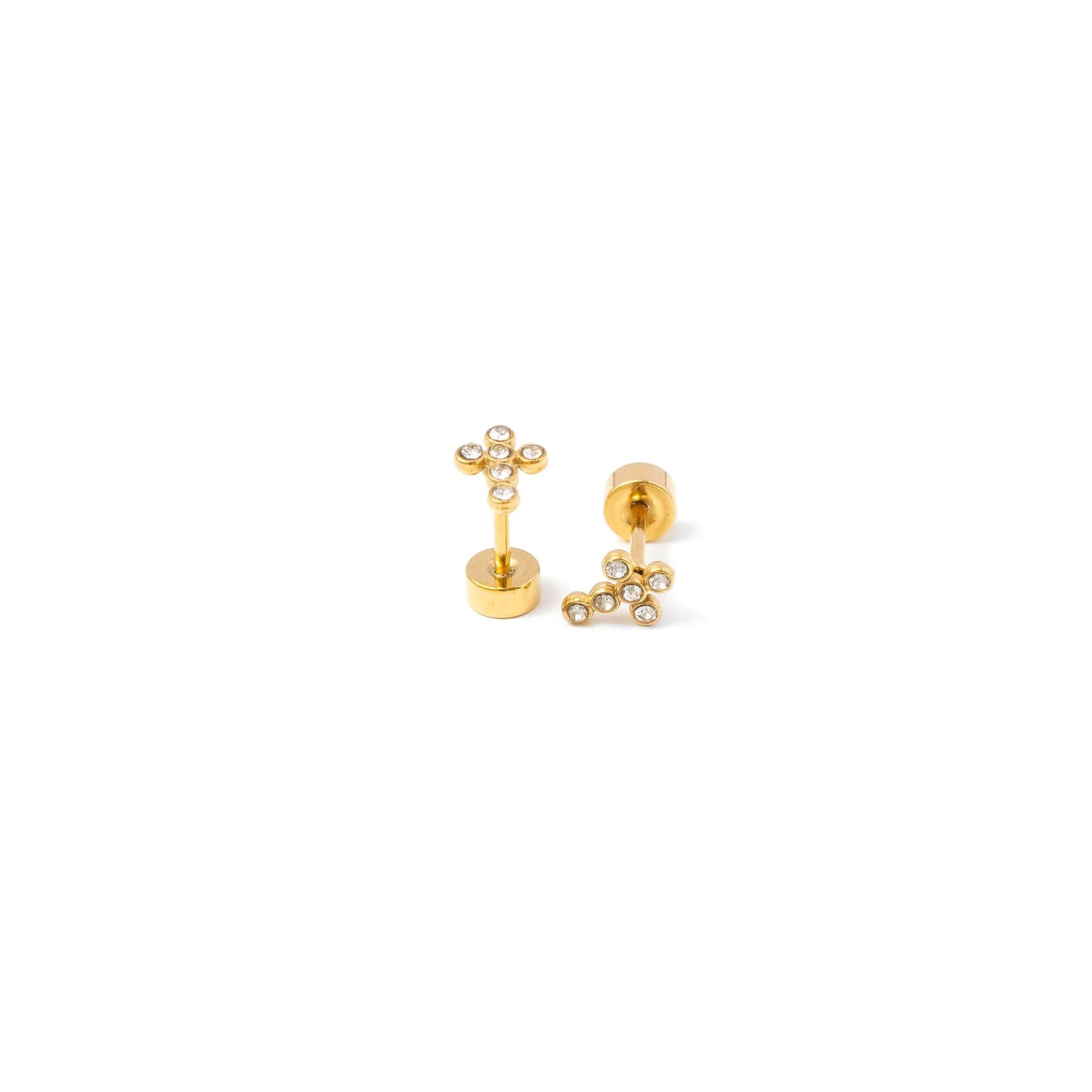 Diamond Cross Stud Earring | Pip Pop Post