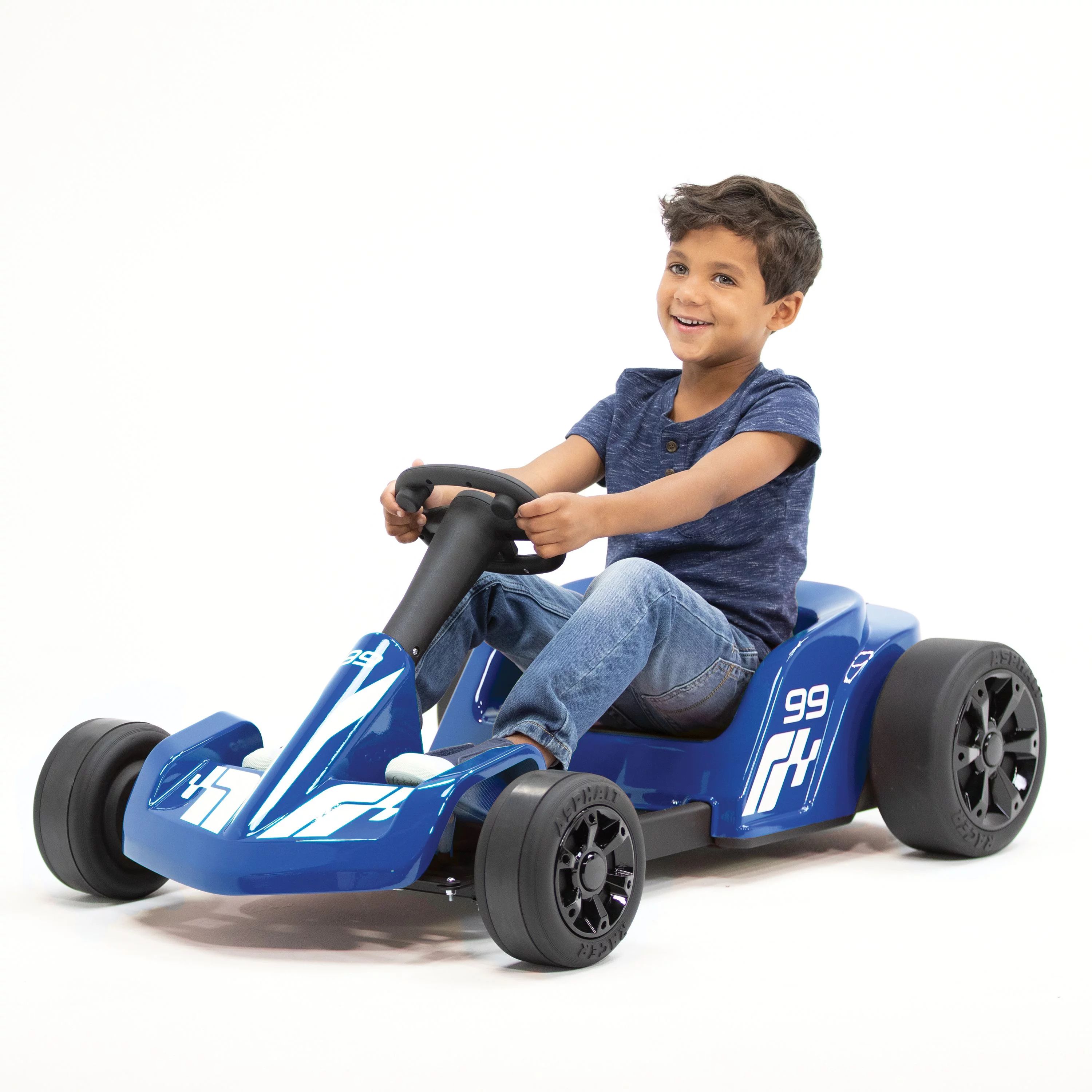 Kalee Blue Asphalt Racer 12V Go Kart Powered Ride-on for Boys and Girls - Walmart.com | Walmart (US)