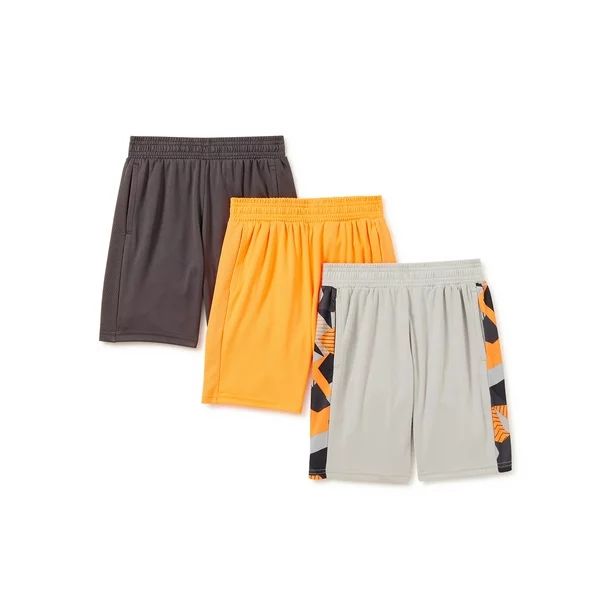 Athletic Works - Athletic Works Boys Core Performance 3-Pack Shorts, Sizes 4-18 & Husky - Walmart... | Walmart (US)