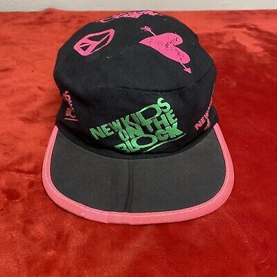 Vintage 80s New Kids On The Block Cap Hat Pink NKOTB Hangin Tough 1989 Bent Brim  | eBay | eBay US