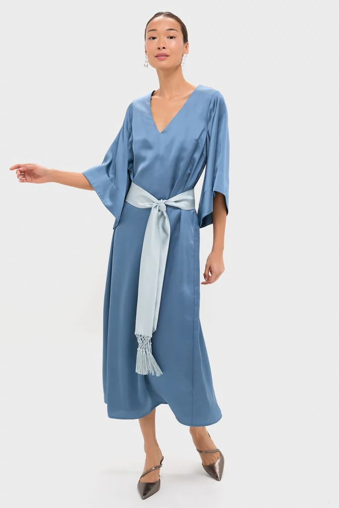 Blue Satin Emiliana Maxi Dress | Tuckernuck (US)