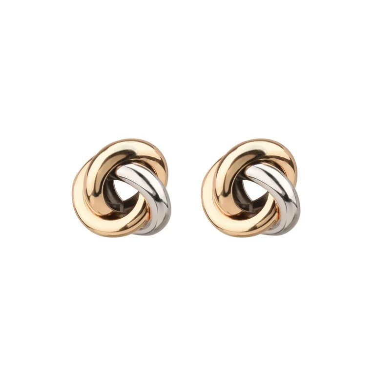 Time and Tru Adult Women's Gold Tone and Silver Tone Knot Post Metal Earring | Walmart (US)