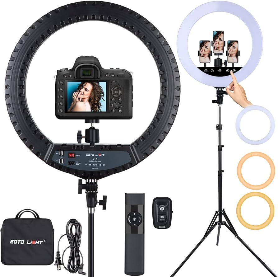 21 inch LED Ring Light with Tripod Stand, Large Selfie Ring Light with Touch Panel for YouTube Vl... | Amazon (US)