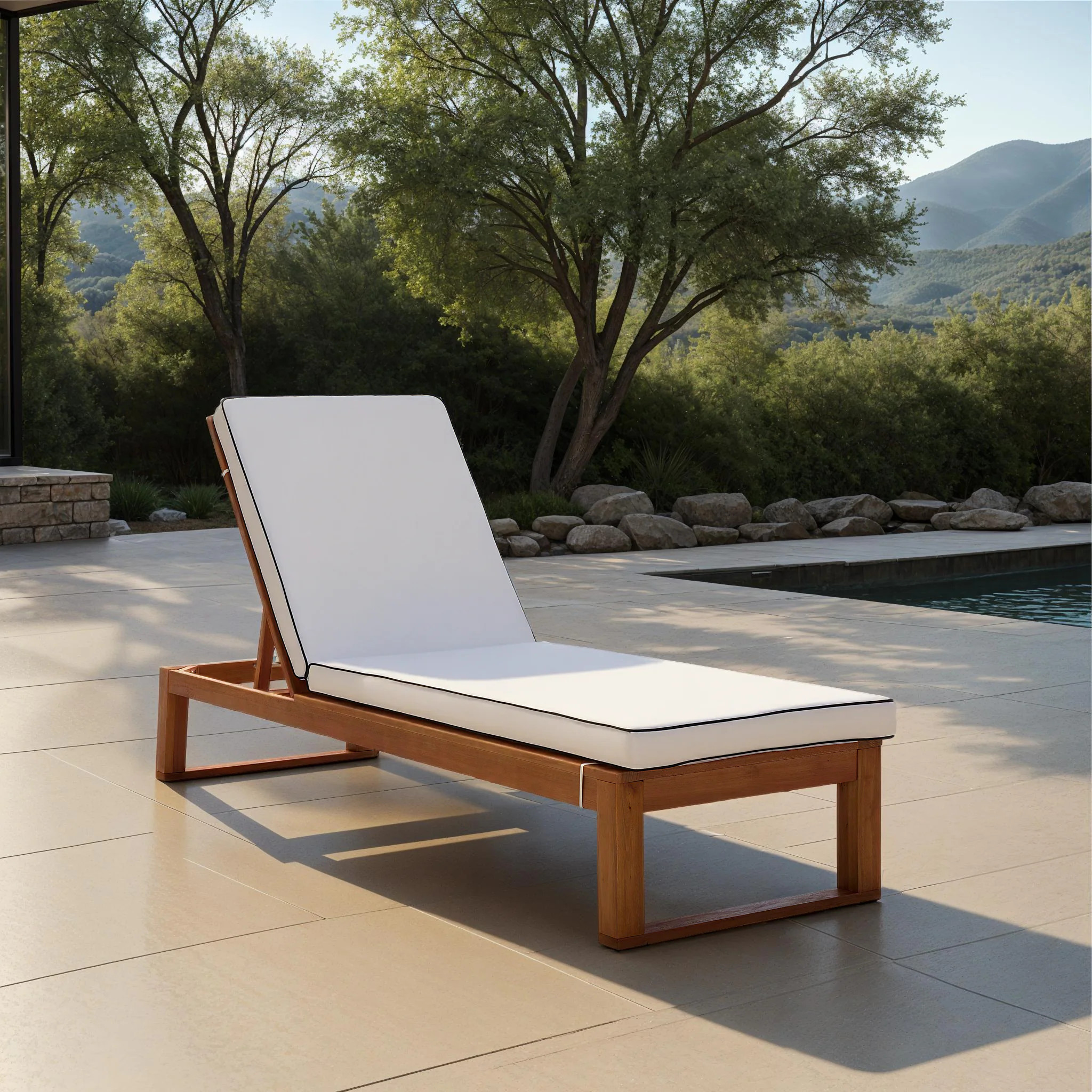 Safavieh Sophie Chaise Lounge/ Natural/Beige Cushion Black Piping one_size | PAT7101A | Lowe's