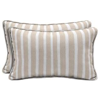 Home Decorators Collection Sunbrella Shore Linen Lumbar Outdoor Throw Pillow (2-Pack)-AH23108B-D9... | The Home Depot