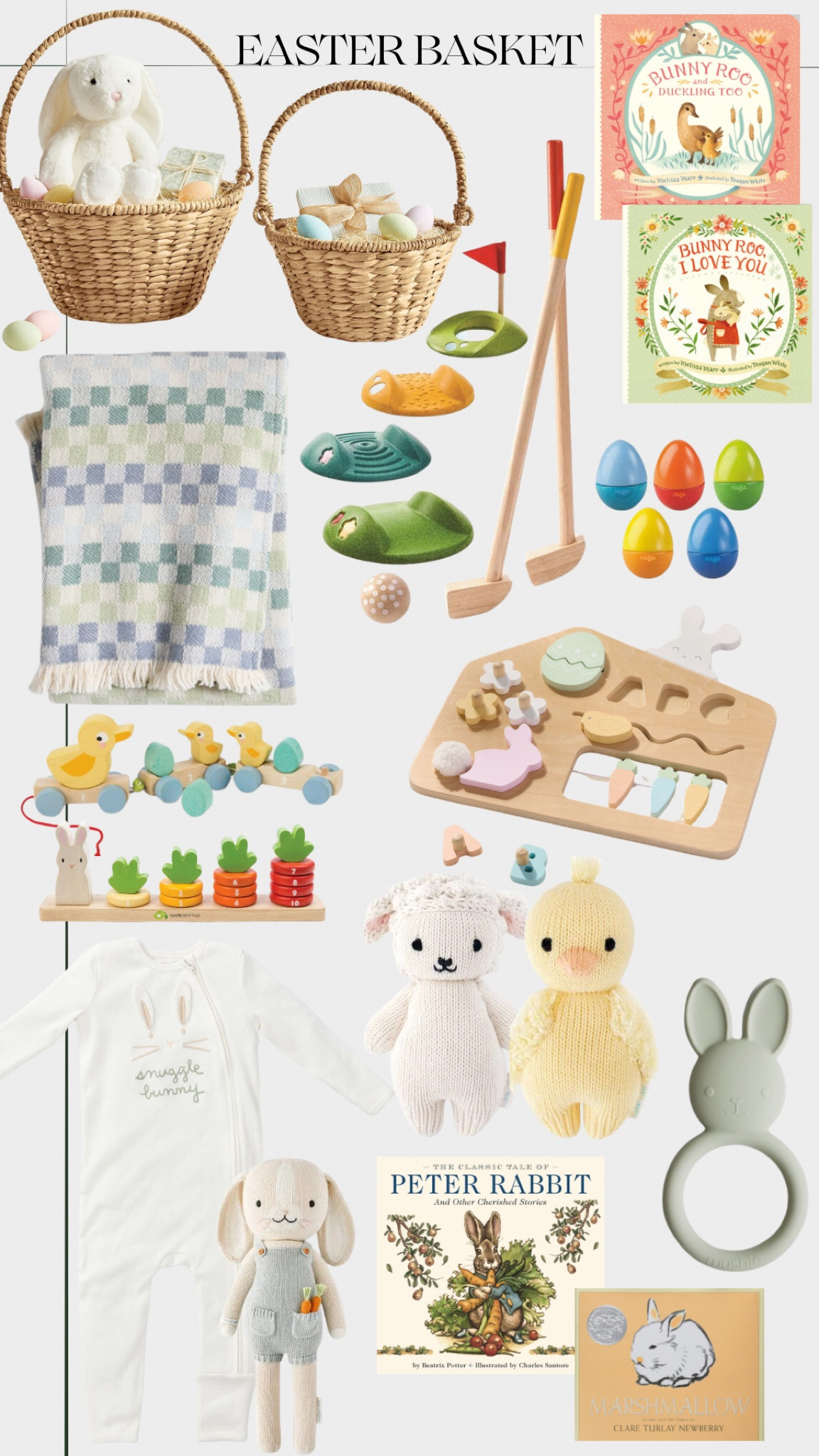 Easter Basket Ideas
Baby’s first Easter
Easter Basket
Easter toys
Easter books
Baby blanket


#LTKSpring #LTKSeasonal #LTKBaby