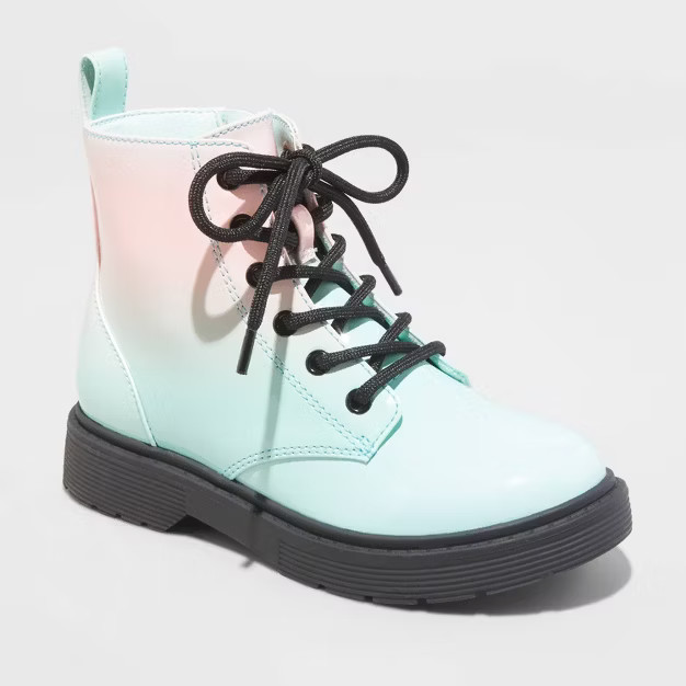 Girls' Zoe Zipper Lace-Up Combat Boots - art class™ | Target