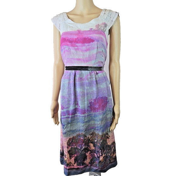 Moulinette Soeurs Anthropologie Women's Silk Violet Gleaming Dress Size 6 RARE | Poshmark