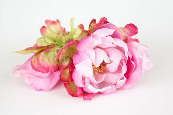 Smaller Peony Bombshell in Two Tone Pink  4 Inches  Silk | Etsy | Etsy (US)
