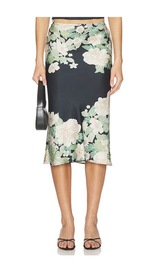 SAU LEE Dara Midi Skirt in Black. - size 10 | Revolve Clothing (Global)