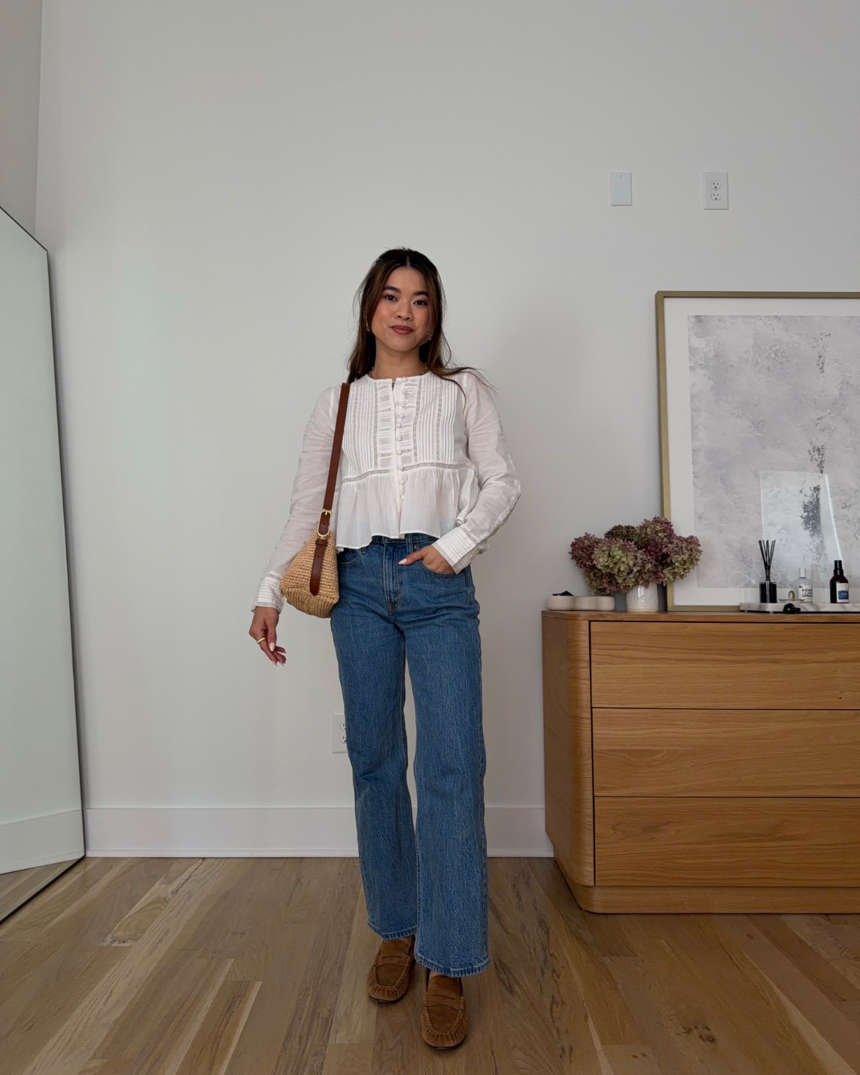 Sizing info:
•jeans size 24 extra short in •medium wash
Top size 2 in Ecru 

petite fashion, get dressed with me, outfit inspiration, ootd, nashville outfit, Nashville influencer, petite style, vacation style, casual outfits, mom style, petite pants, spring outfits, spring outfit info, spring pants, spring outfit idea, spring top, spring bag, spring sweater, spring shoes, Spring jeans, white blouse, sezane blouse, sezane top 
@SEZANE 
 @abercrombie 

#LTKmomlife #LTKSeasonal #LTKootd