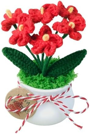 Crochet Flowers Cute Little Potted Flower, Christmas Decor, Birthday Gifts for Women, Mother's Da... | Amazon (US)