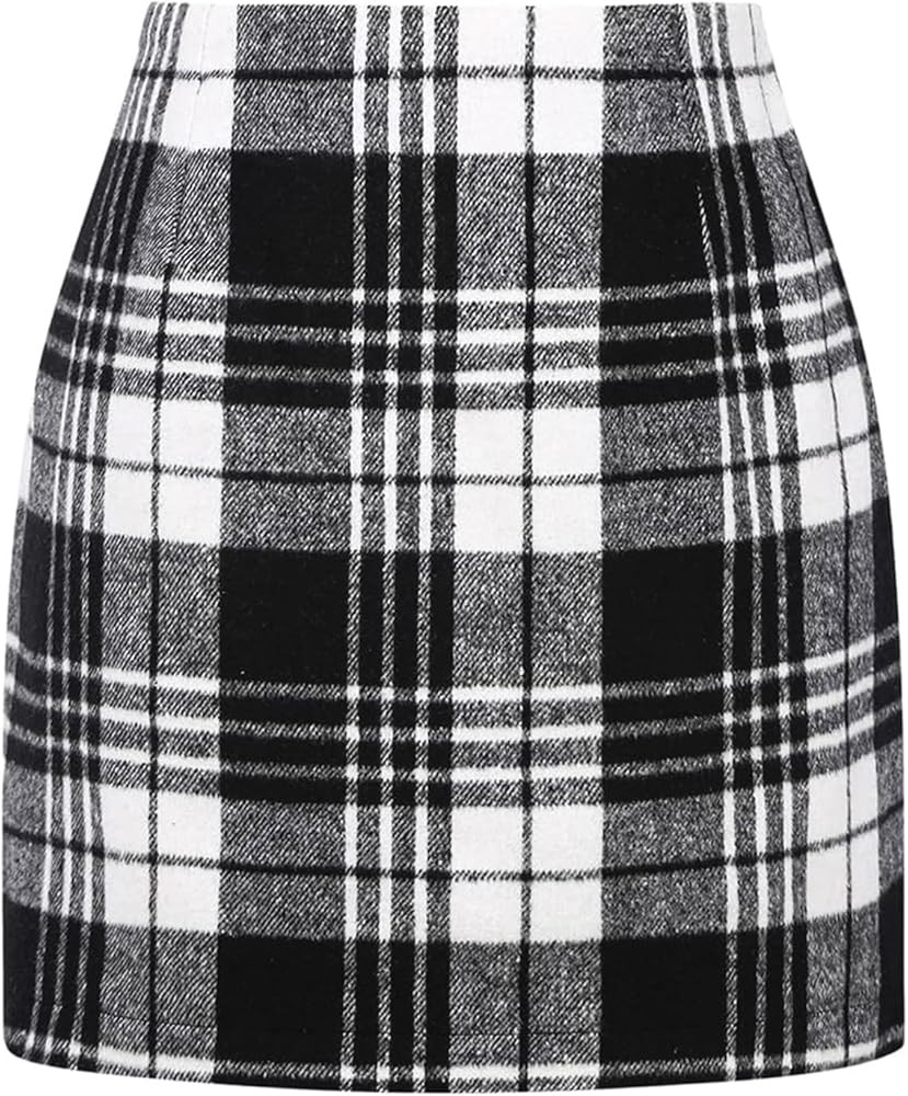 onlypuff Plaid Skirts for Women High Waisted Mini Skirts Ladies Fall Fashion Outfits Bodycon Abov... | Amazon (US)