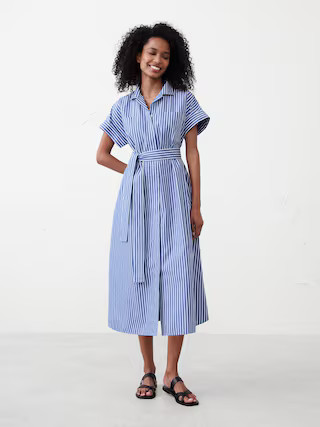 Tie-Waist Midi Shirtdress | Banana Republic Factory | Banana Republic Factory