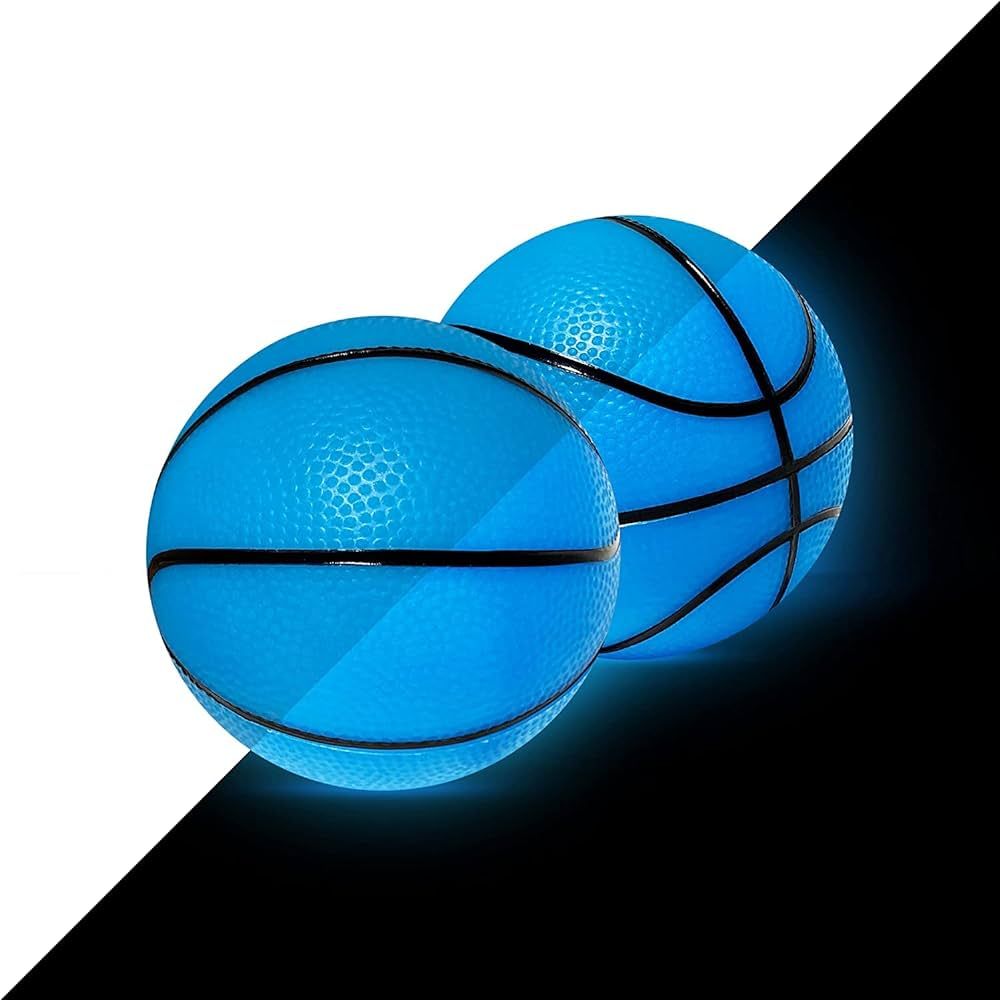 5" Glow in The Dark Mini Basketball for Mini Basketball Hoop, 2 Pack | Choose Between Glow in The... | Amazon (US)