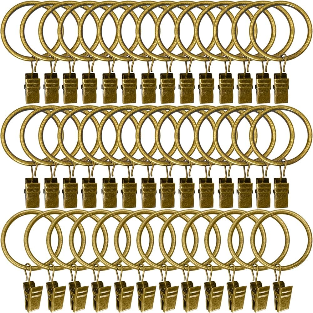 40 Pack Metal Curtain Rings with Clips, Drapery Clips with Rings, Curtain Rod Clips Hooks, Decora... | Amazon (US)
