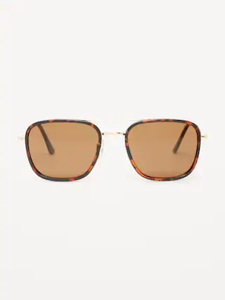 Tortoise Wire-Frame Aviator Sunglasses | Old Navy (US)