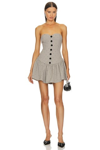 MAJORELLE Kirra Mini Dress in Black Heart Check from Revolve.com | Revolve Clothing (Global)