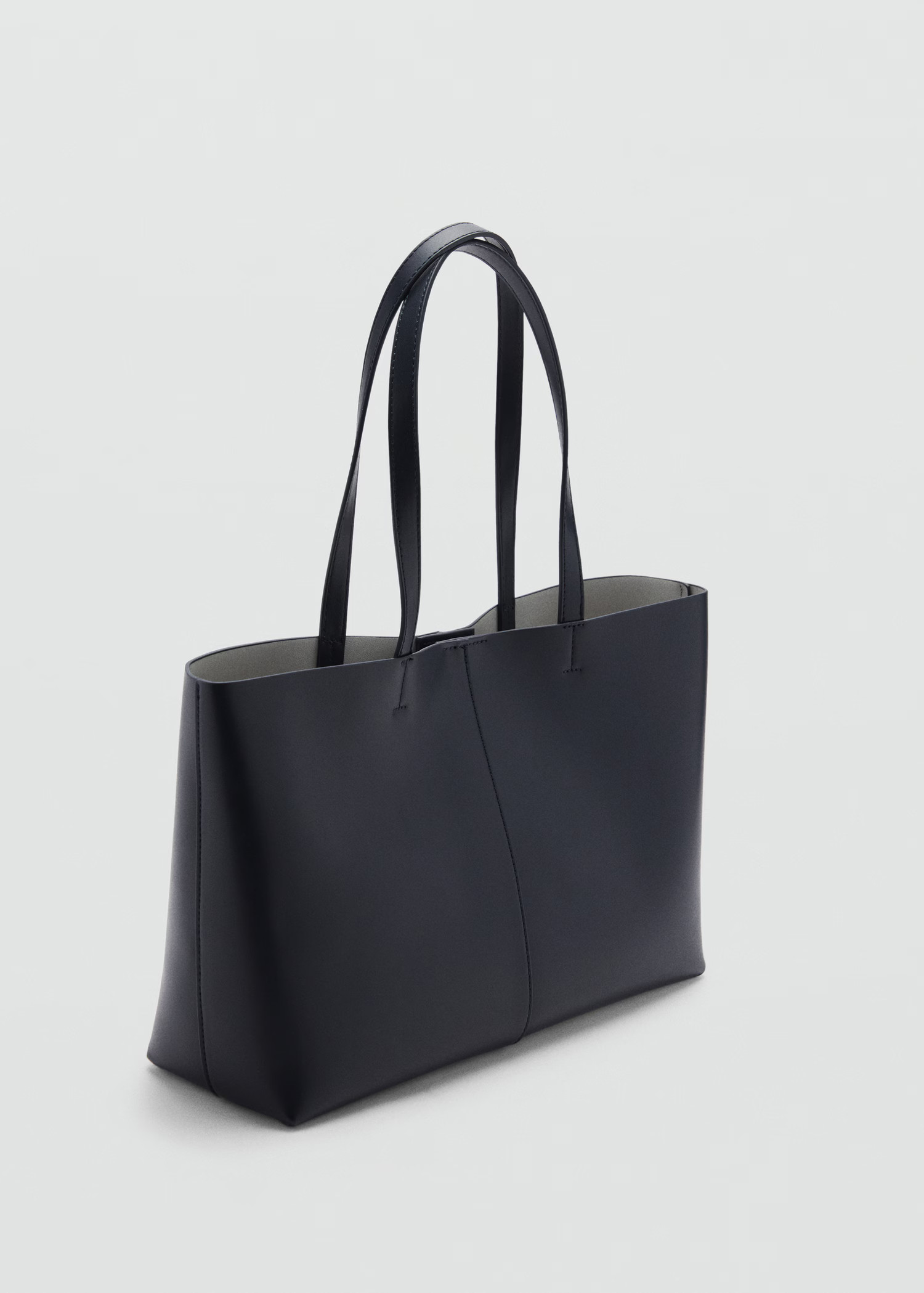 Leather-effect shopper bag | MANGO (UK)