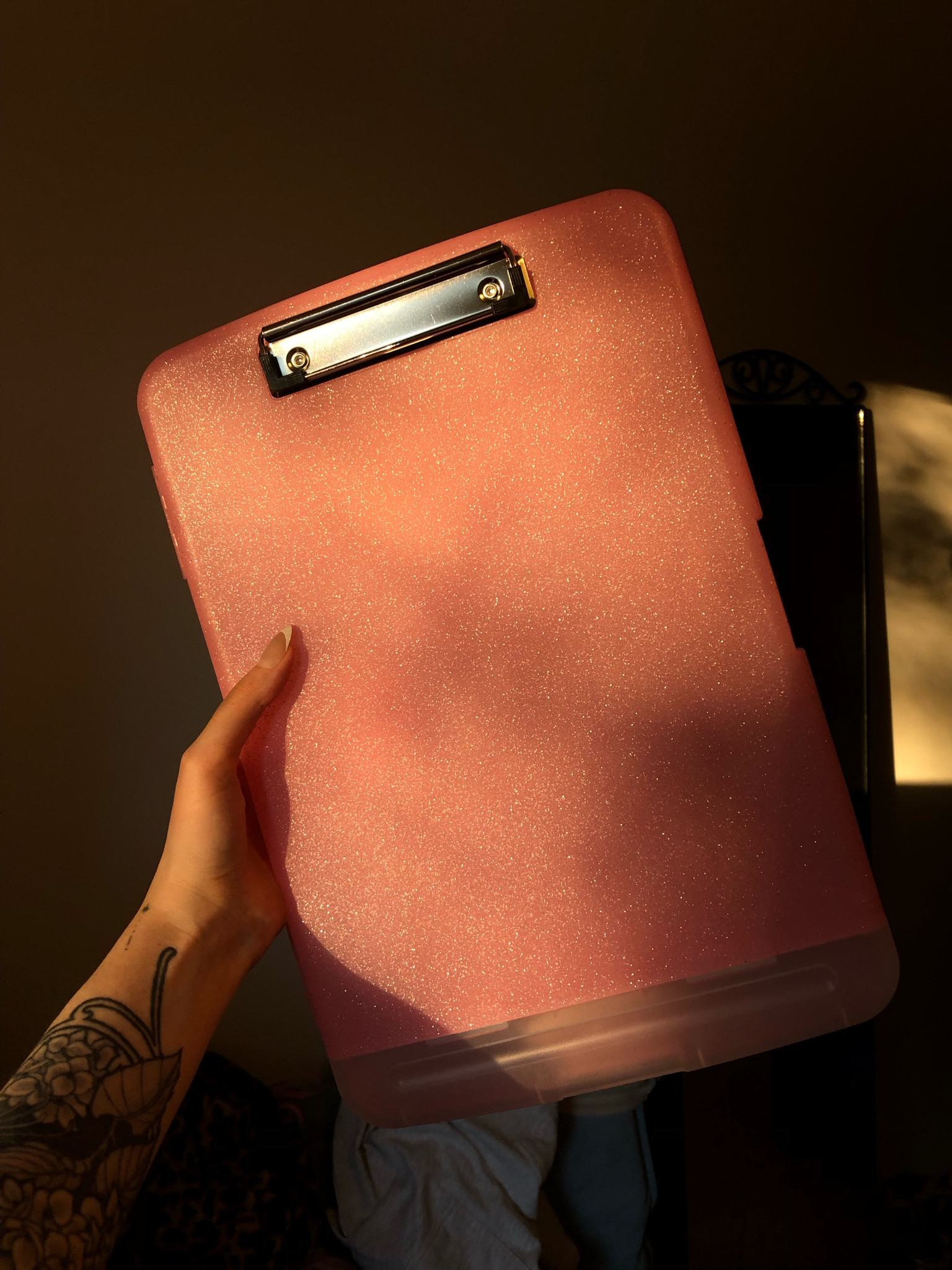 Sparkly pink clipboard that has storage for papers + writing utensils ✍️📚✨ other colours available too! 

#LTKcanada