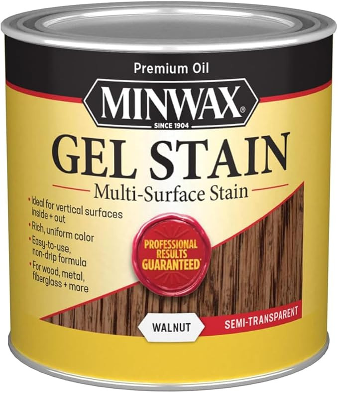 qt Minwax 66060 Walnut Gel Stain Multi-Surface Stain, Semi-Transparent | Amazon (US)