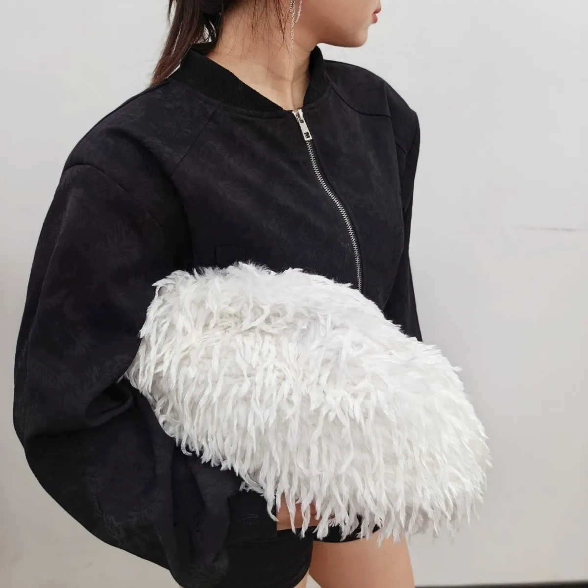 Fluffy Faux Fur Shaggy Clutch Bag | Debenhams UK
