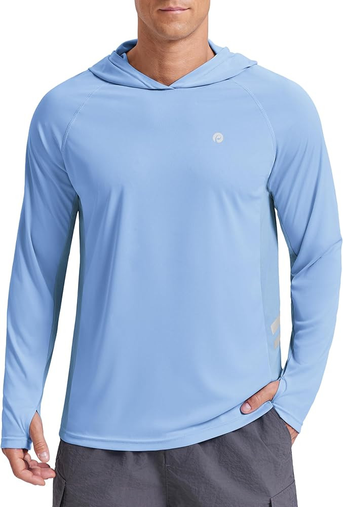 PINSPARK Men's UPF 50+ Sun Shirts Long Sleeve Fishing Hoodie, UV Protection Rash Guard for Outdoo... | Amazon (US)