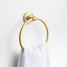 Classic Round Brushed Brass Bathroom Hand Towel Ring + Reviews | Crate & Barrel | Crate & Barrel