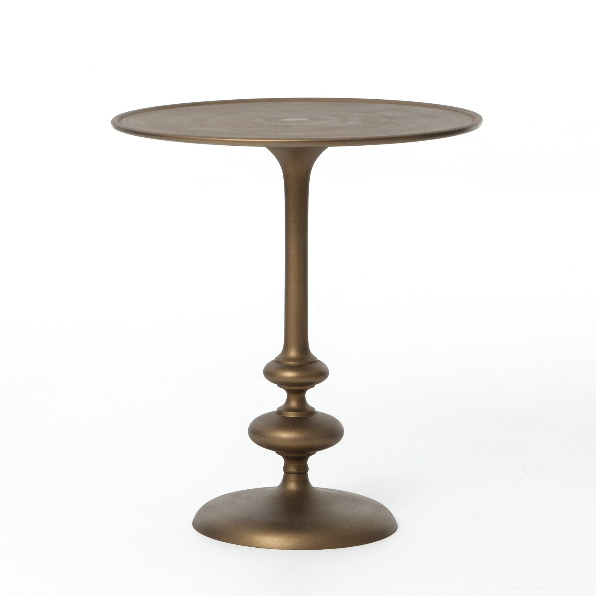 Marlow Matchstick Pedestal Table in Matte Brass | Burke Decor
