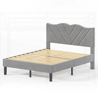 Nataliah Platform Bed with Upholstered Headboard & Wooden Slats | Wayfair North America