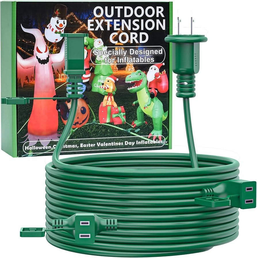 25FT Outdoor Extension Extension Cord for Halloween Christmas Inflatables with Multiple Outlets G... | Amazon (US)
