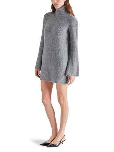 Steve Madden Apparel Abbie Sweater Dress, Heather Grey, Medium | Amazon (US)