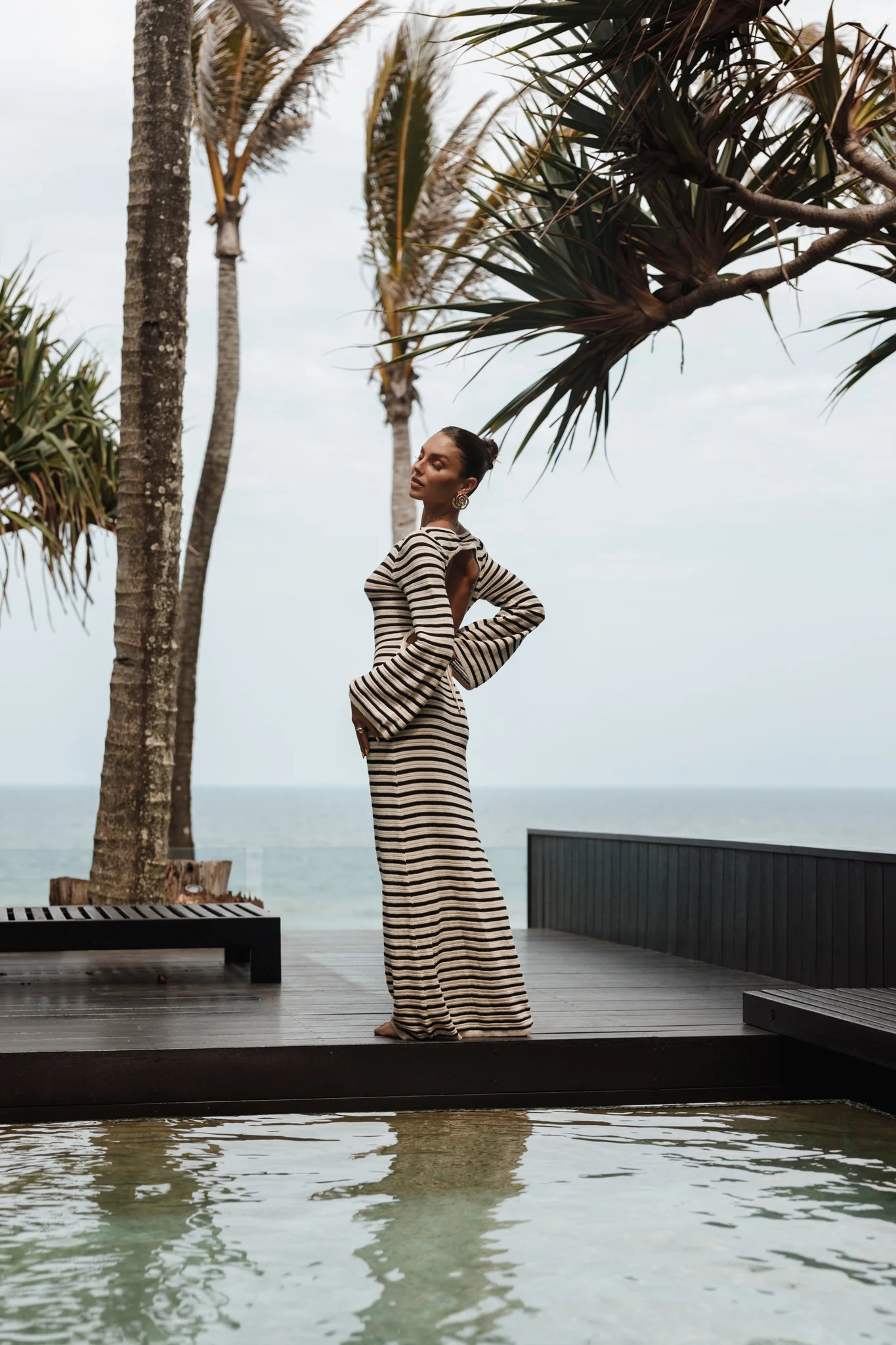 Cherie Knit Maxi Dress - Sand Black | Petal & Pup (US)