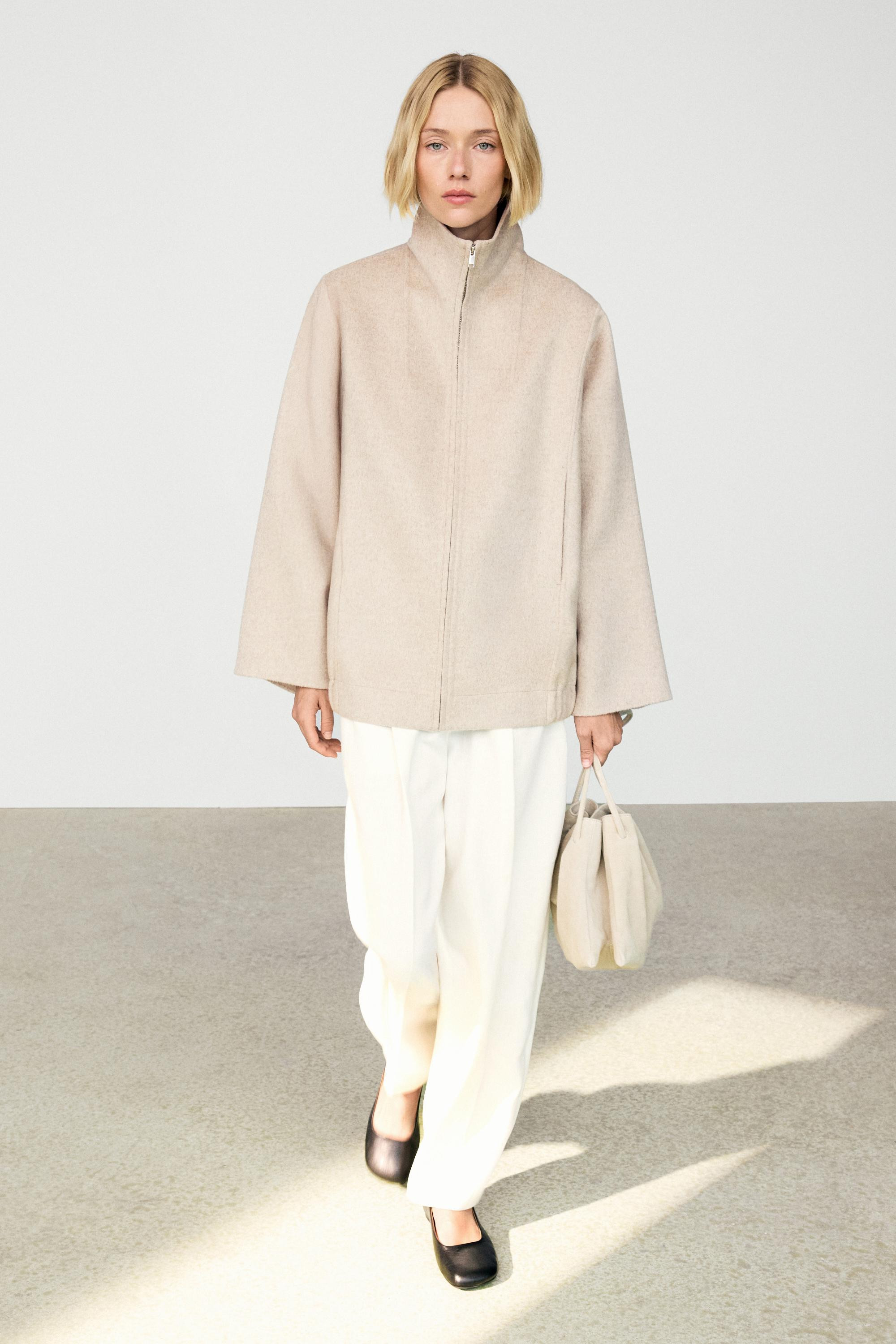 Wool blend bomber jacket | Massimo Dutti UK