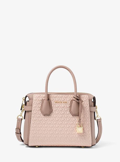 Mercer Small Logo Debossed Pebbled Leather Belted Satchel | Michael Kors US