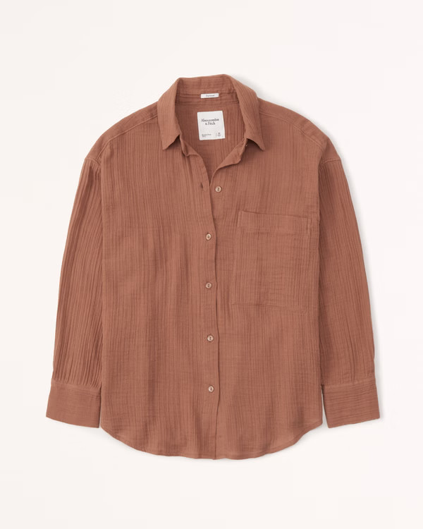 Oversized Gauzy Shirt | Abercrombie & Fitch (US)