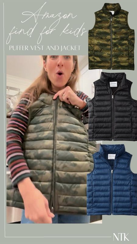 We have used the Amazon essentials puffer coats for a couple of years and they are just awesome 👌 they make a puffer vest that comes in a ton of fun colors and I just got the green camo for John Robert and it is GOOD

#LTKGiftGuide #LTKfindsunder50 #LTKkids
