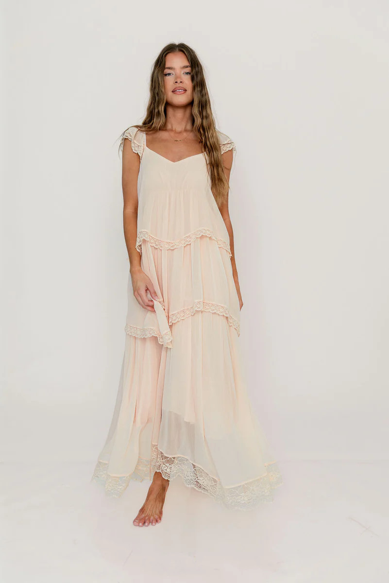 Nicola Maxi Dress in Pale Pink | Worth Collective
