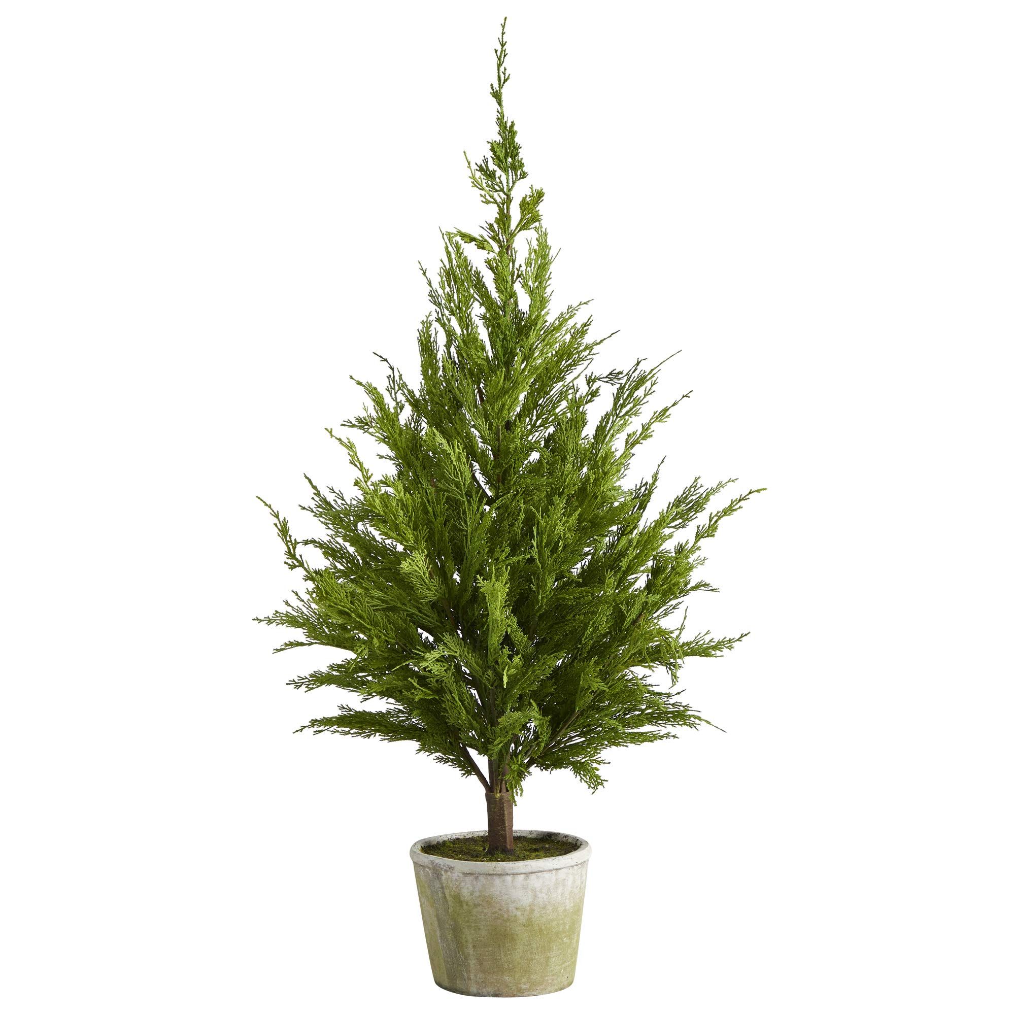 Nearly Natural 3.5ft. Cedar Pine “Natural Look” Artificial Tree in Decorative Planter, Green | Amazon (US)