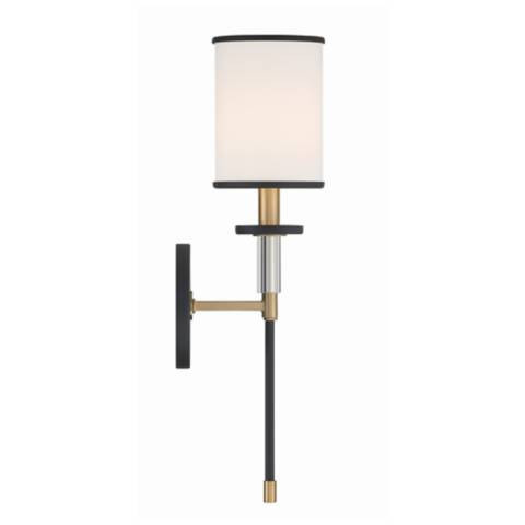 Hatfield 1 Light Black Forged + Vibrant Gold Wall Mount | Lamps Plus