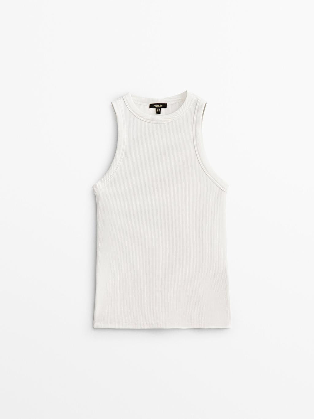 Ribbed halter top | Massimo Dutti US