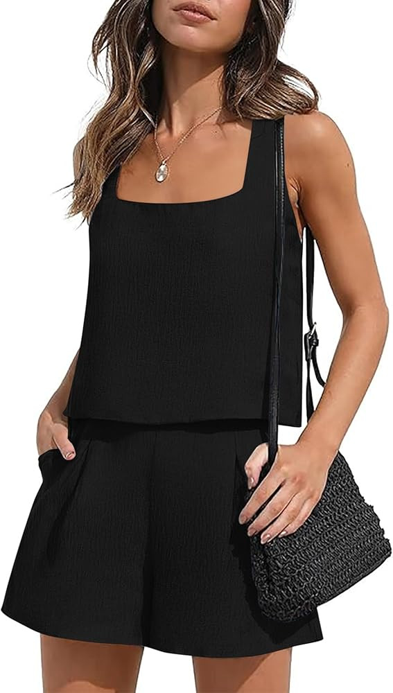 Ekouaer Womens Pajama Set Shorts Sleeveless Lounge Sets Summer 2 Piece Pjs Tank Top and Shorts wi... | Amazon (US)